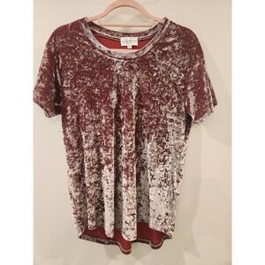 Feel the Piece Terre Jacobs XS/S‎ Velvet Burgundy Tunic Tee Shirt